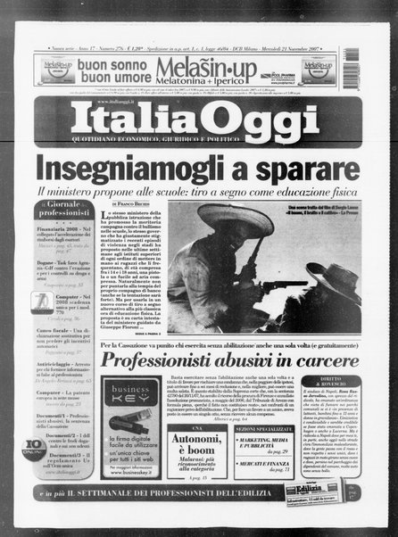 Italia oggi : quotidiano di economia finanza e politica